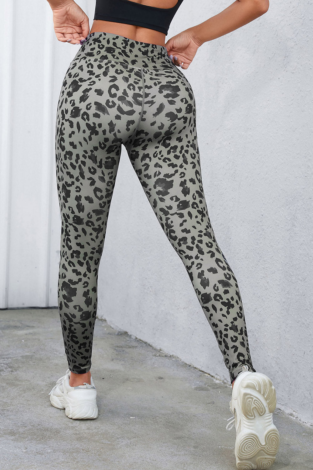 Green Classic Leopard Print Active Leggings - E-Esther Clothing Store