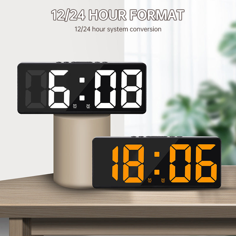 Multifunctional LED Digital Clock: Features number display, color nightlight, temp, calendar, alarm. Large size, backlit, great - E-Esther Clothing Store