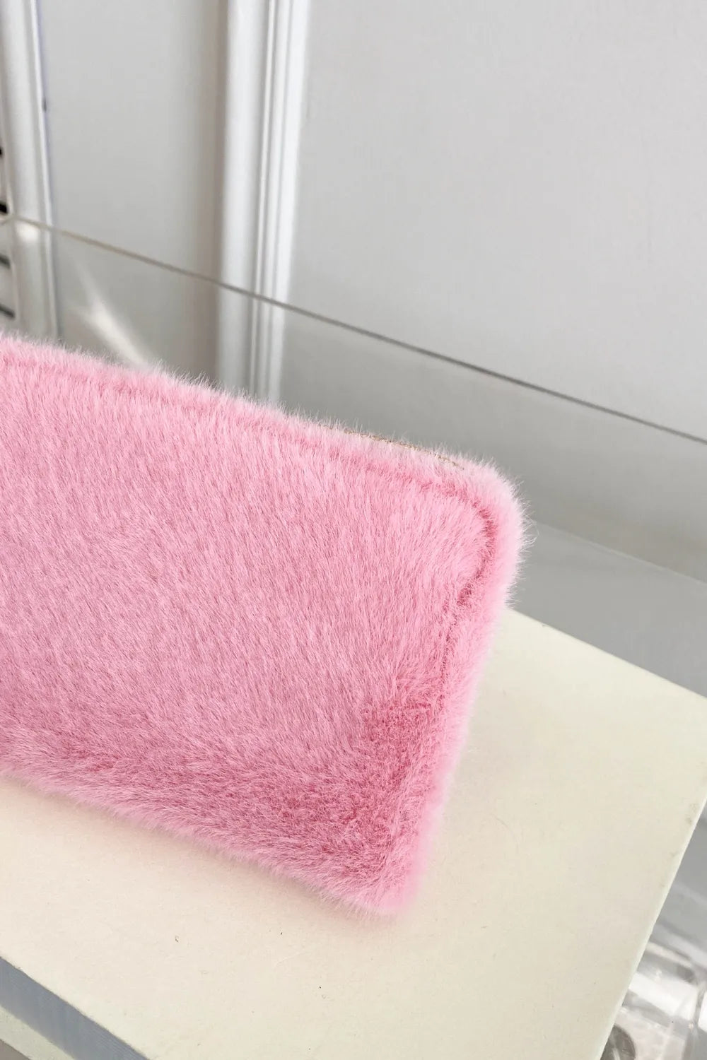 Solid Color Fluff Rectangle Wallet - E-Esther Clothing Store