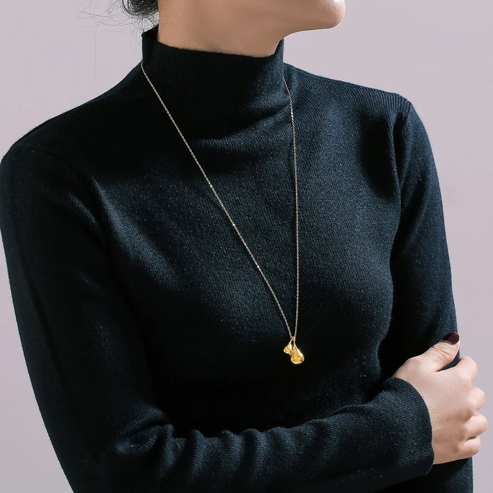 Simple and versatile stainless steel gold-plated sweater chain jewelry - E-Esther Clothing Store