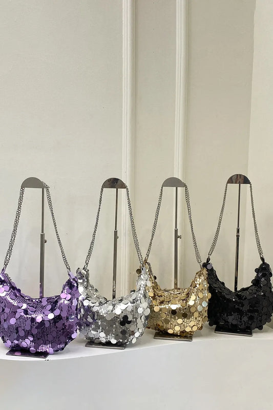 Sequin Chain Crossbody Bag - E-Esther Clothing Store