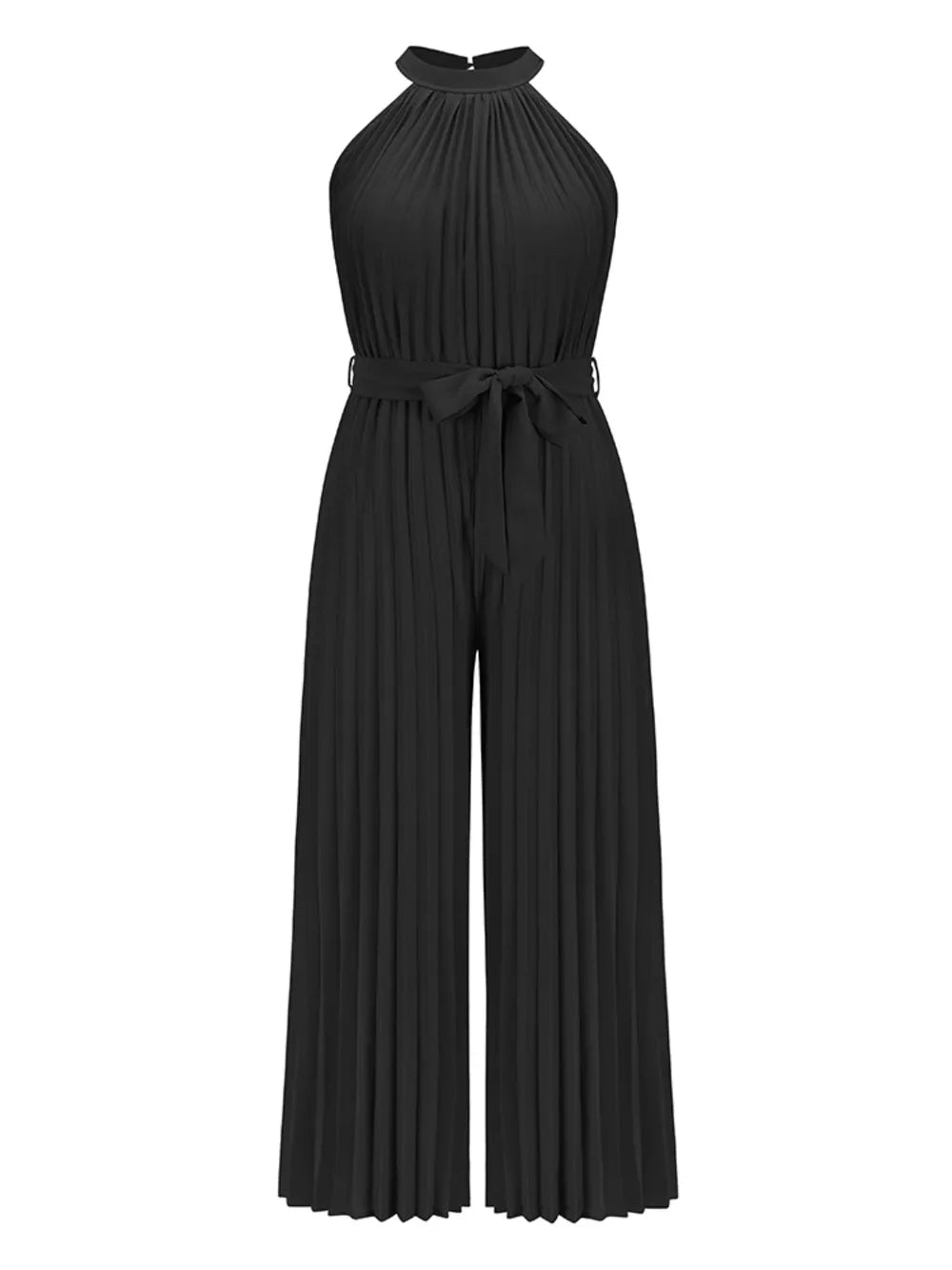 Cutout Tied Pleated Sleeveless Jumpsuit - E-Esther Clothing Store