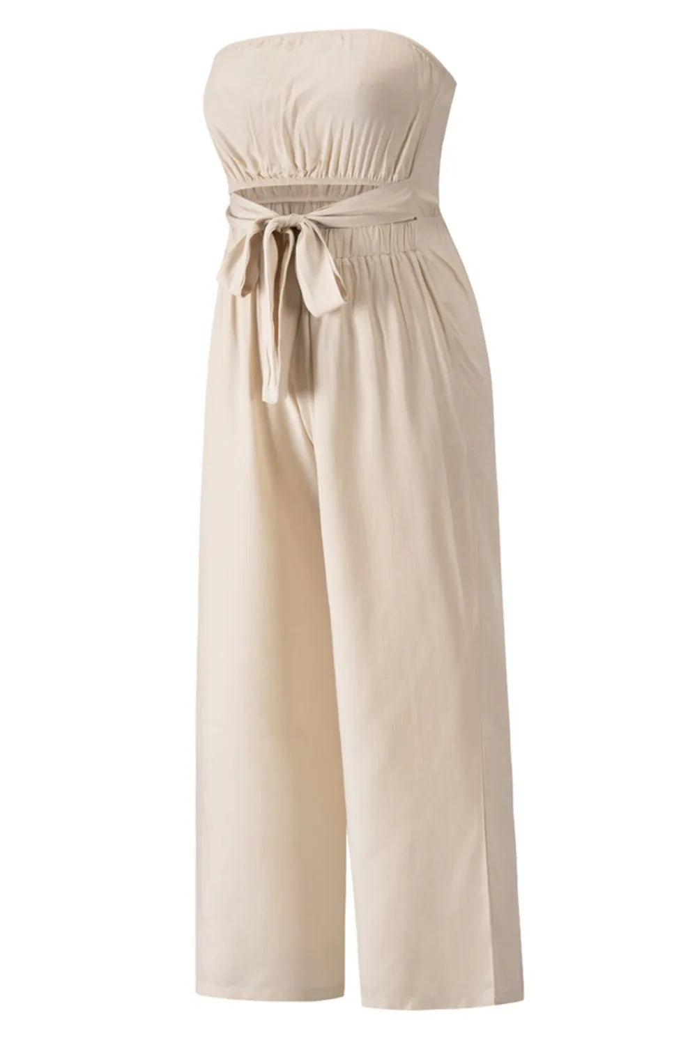 Tied Cutout Tube Wide Leg Jumpsuit - E-Esther Clothing Store