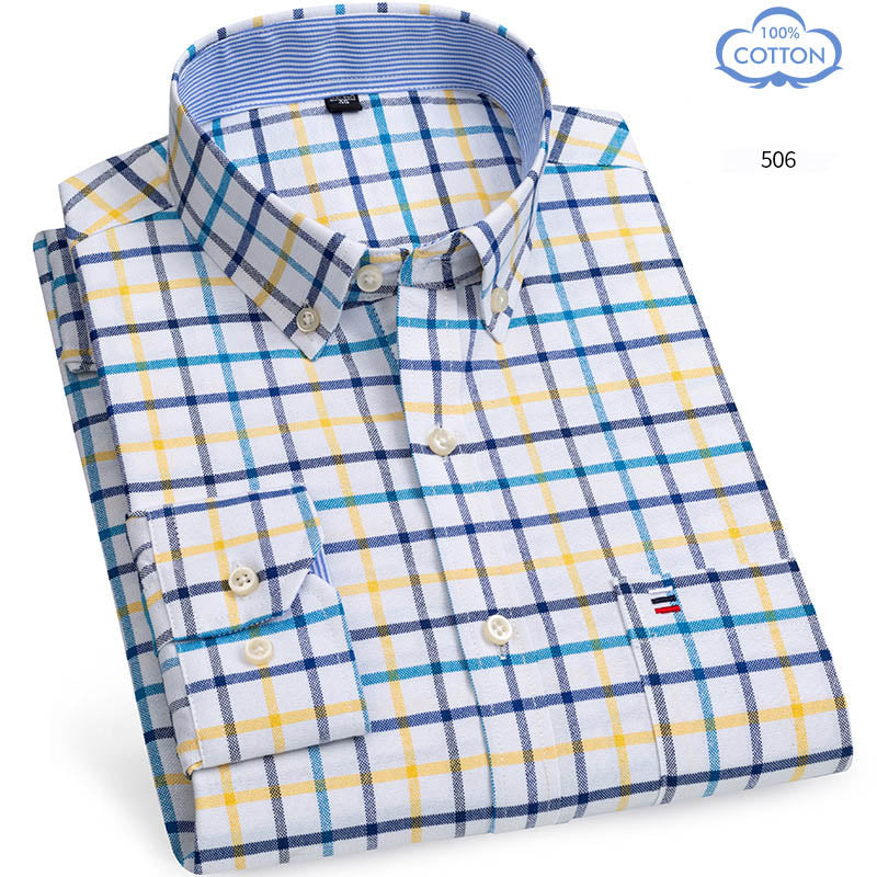 Pure Cotton Oxford Spun Long Sleeved Shirt