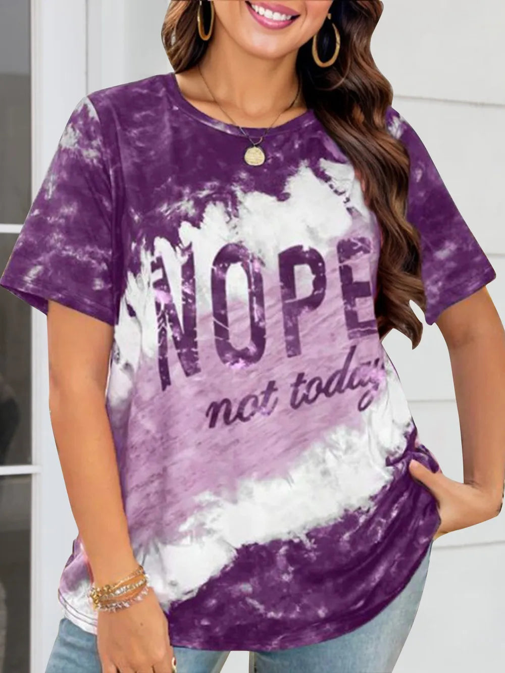 Round Neck Short Sleeve T-Shirt - E-Esther Clothing Store