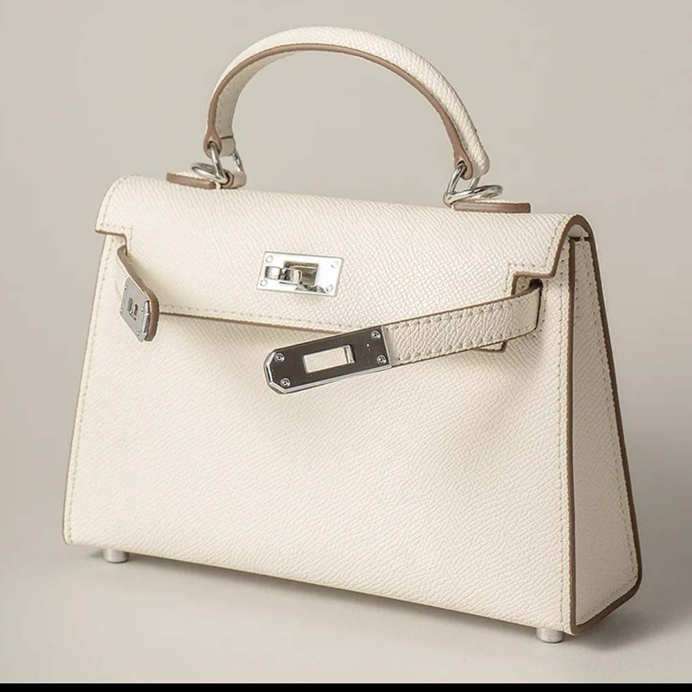 Fashionable cowhide high-end leather Kelly bag palm pattern crossbody handbag small handbag for women - E-Esther Clothing Store