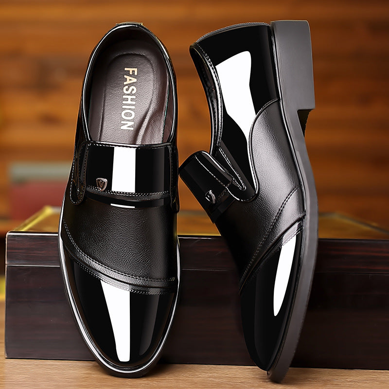 High end shiny business dress leather shoes, height increasing set feet, suit shoes, men's shoes - E-Esther Clothing Store