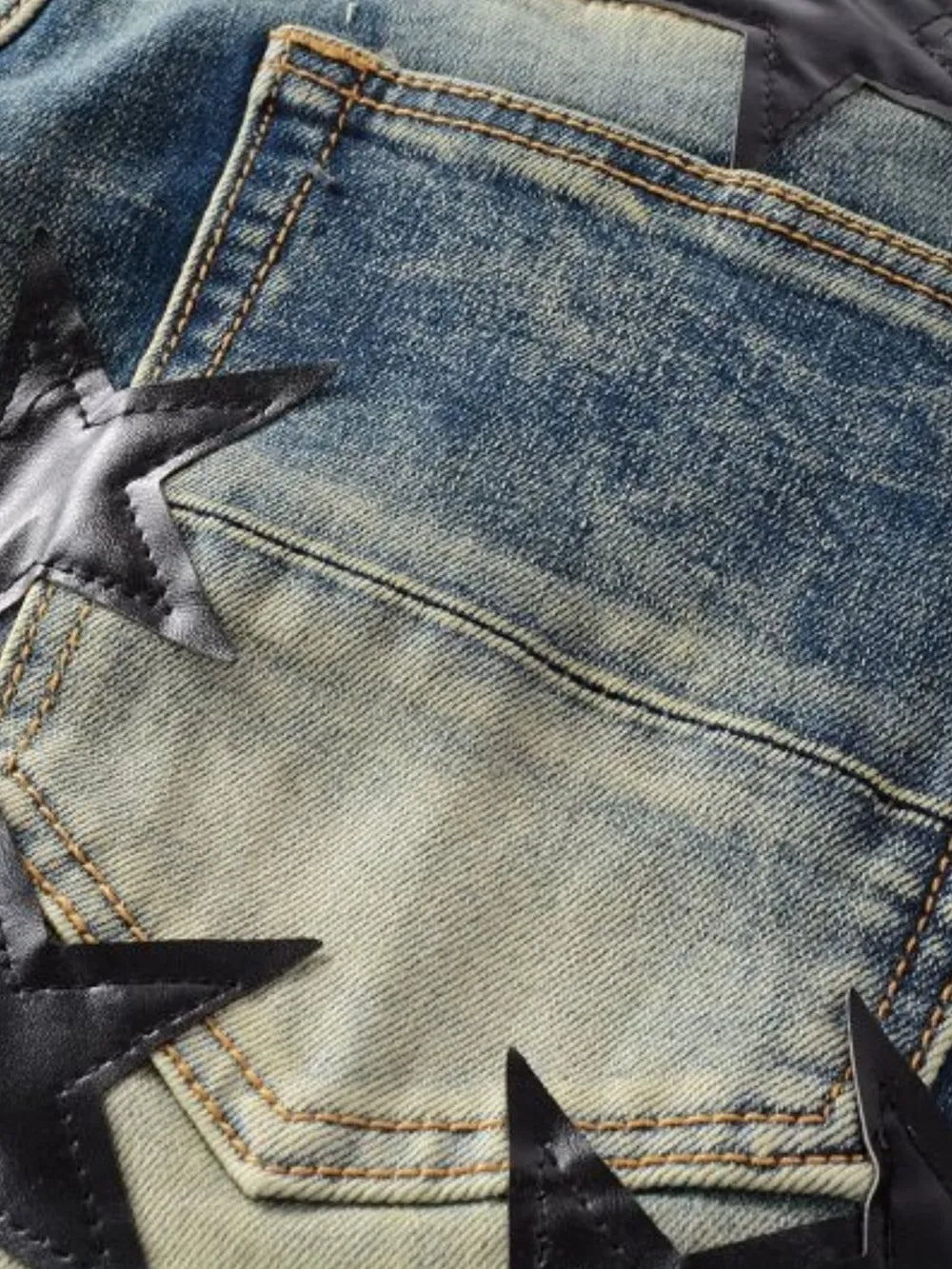 Men's Washed Star Slim Jeans - E-Esther Clothing Store