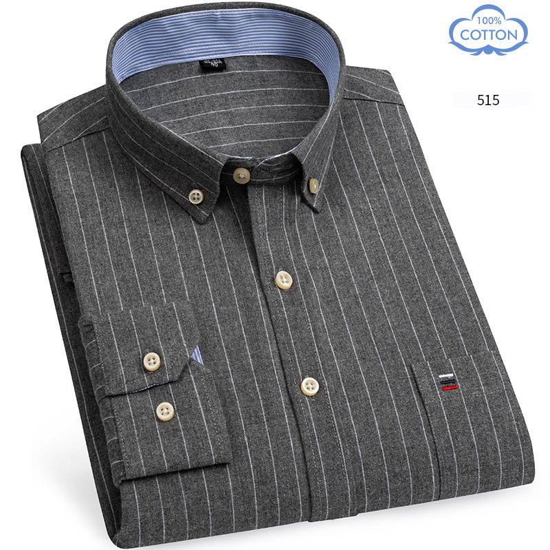 Pure Cotton Oxford Spun Long Sleeved Shirt
