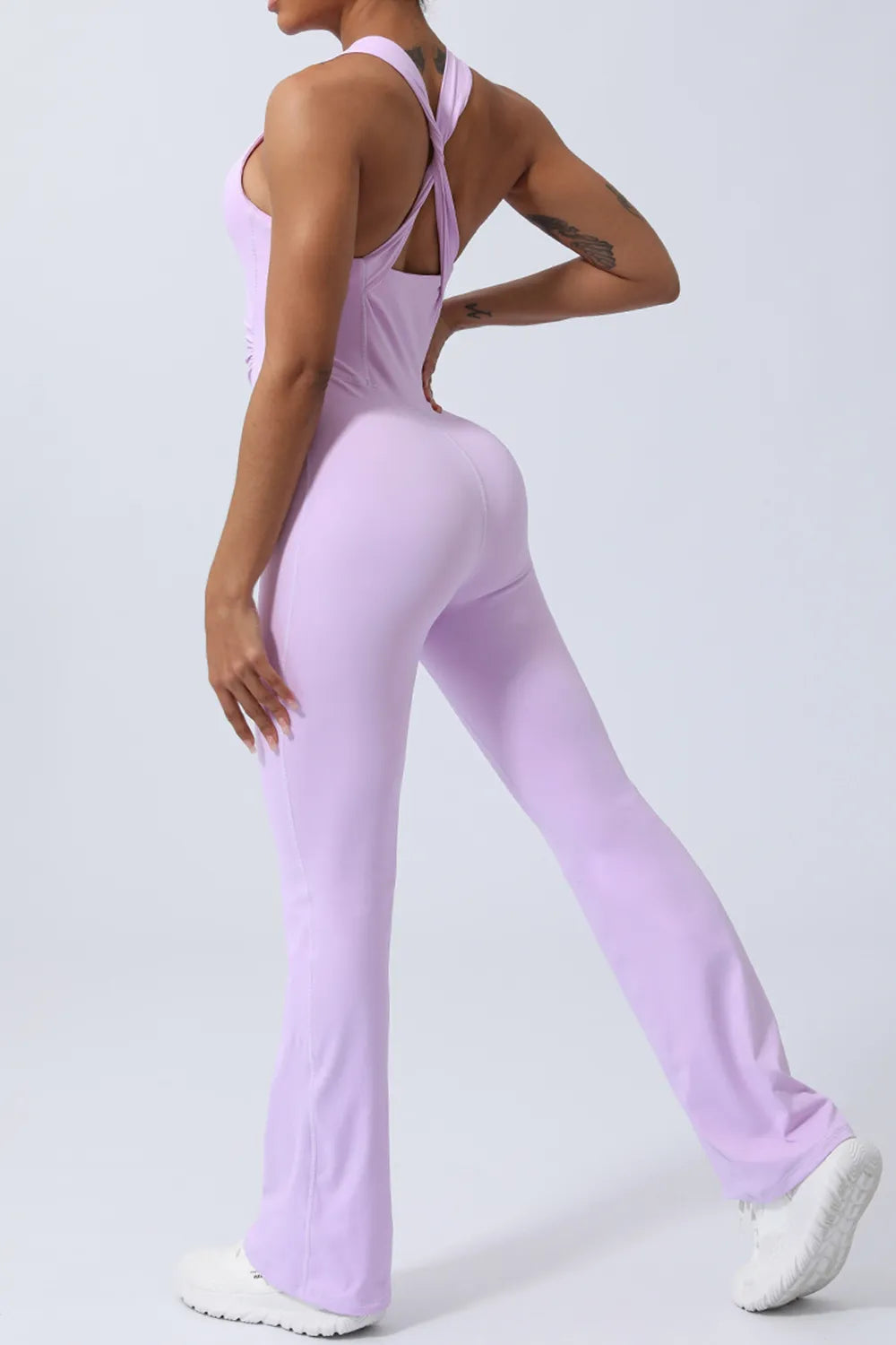 Crisscross Wide Strap Sleeveless Jumpsuit - E-Esther Clothing Store