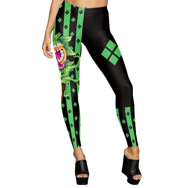 New Arrival Women Leggings Halloween Day Party Clown Cosplay Printed Leggins Pants 3D Digital Fitness Trousers - E-Esther Clothing Store