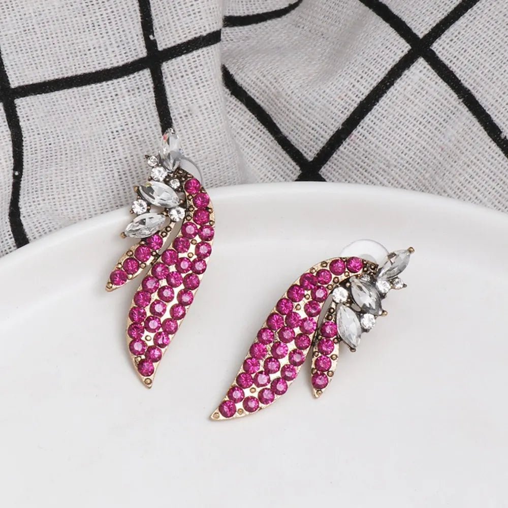 Alloy Glass Stone Stud Earrings - E-Esther Clothing Store