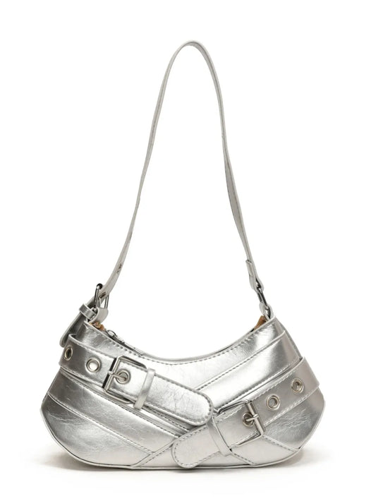 PU Leather Buckle Shoulder Bag - E-Esther Clothing Store