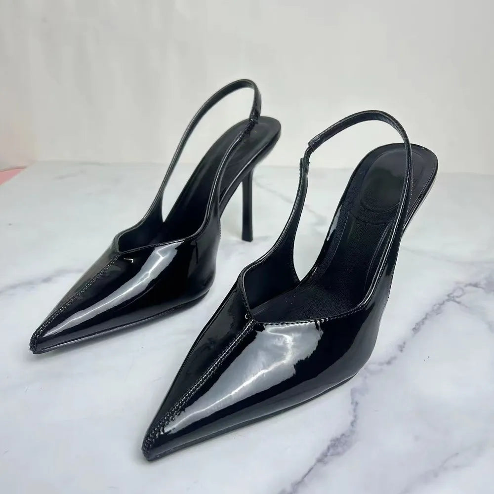 Slingback Point Toe Stiletto Pumps - E-Esther Clothing Store