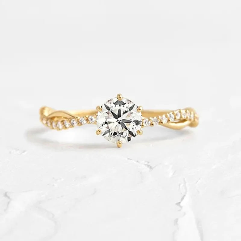 925 Sterling Silver Inlaid Zircon Ring - E-Esther Clothing Store