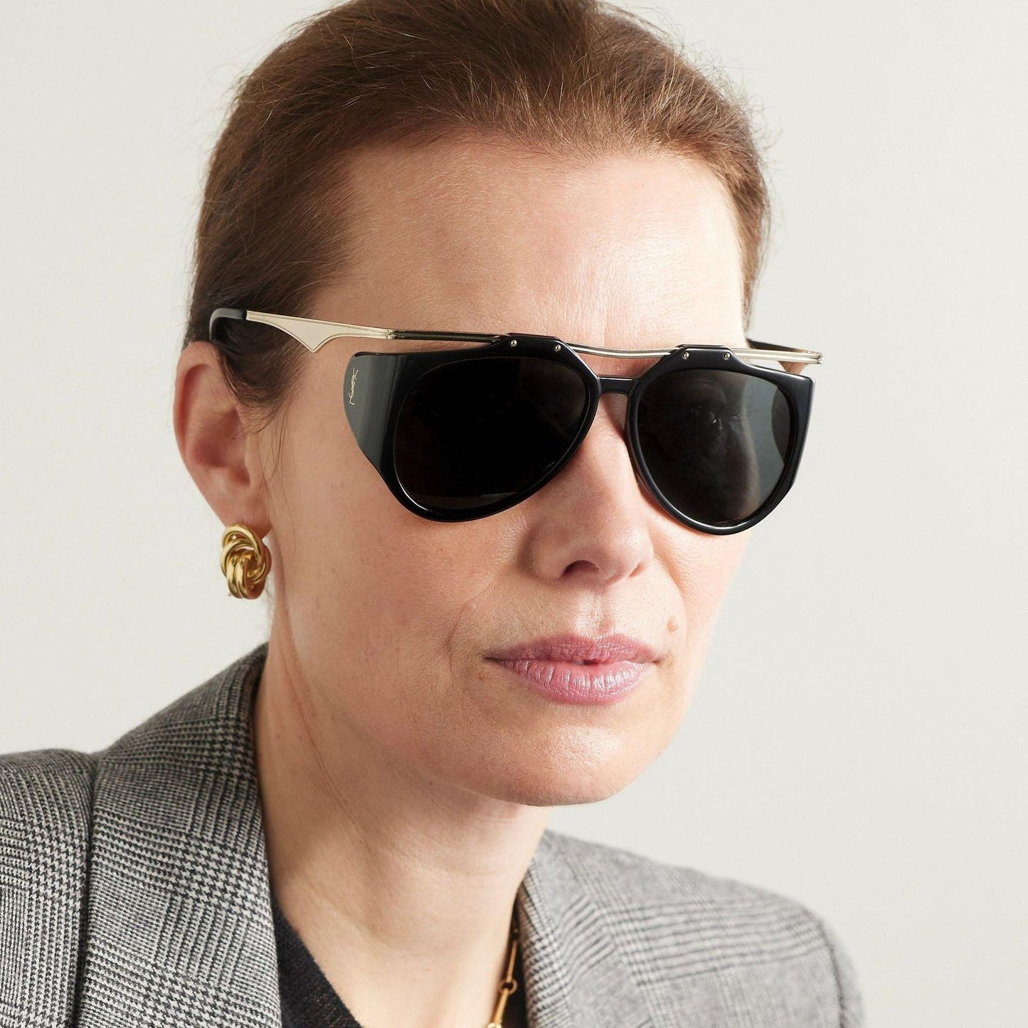 Sunglasses, European and American street photos, Instagram influencers, models, geometric metal frames, sunglasses for women - E-Esther Clothing Store