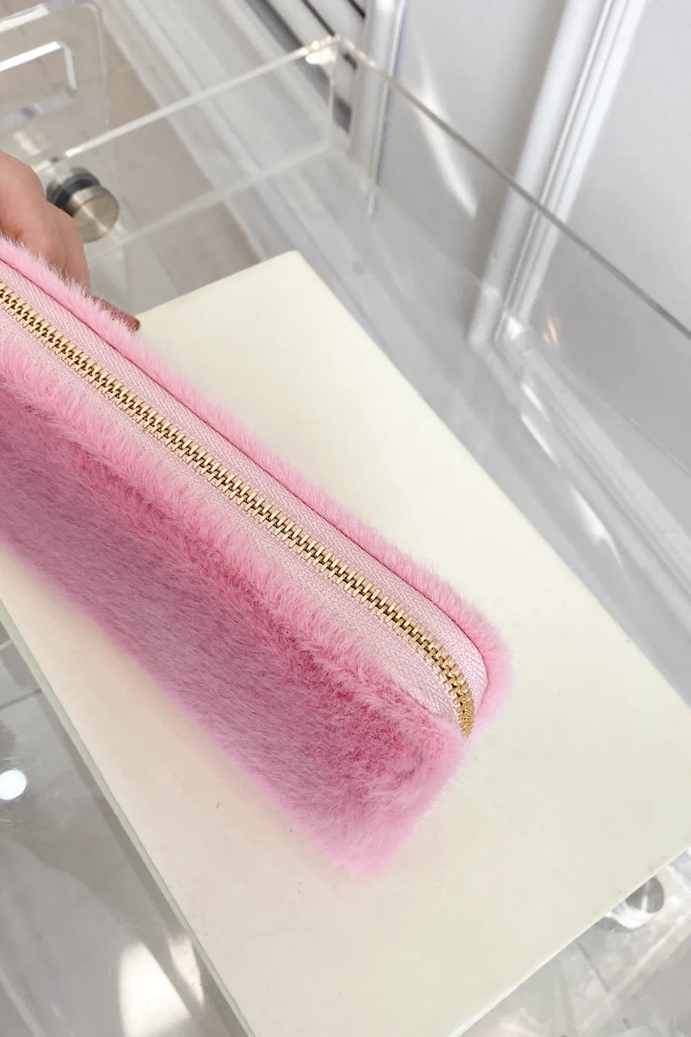 Solid Color Fluff Rectangle Wallet - E-Esther Clothing Store