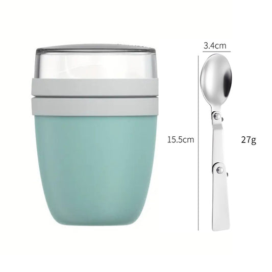 Portable Yogurt Cereal Cups with Lids. Ideal for Overnight Oats, DIY Salads & Parfaits. Great for Breakfast or Lunch - E-Esther Clothing Store