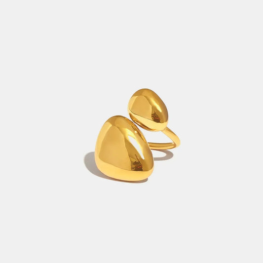 Geometric Irregular Smooth Open Ring Stainless Steel Plated Ring - E-Esther Clothing Store