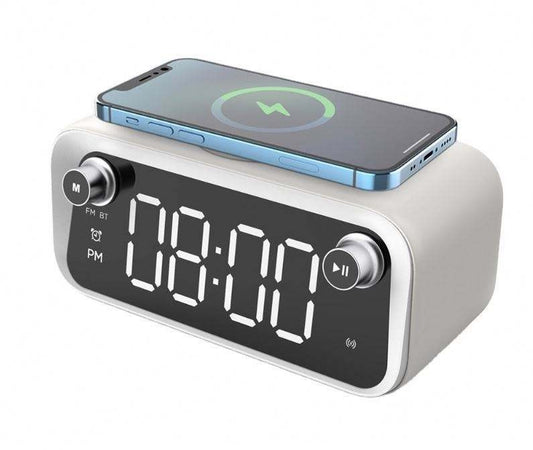 New alarm clock wireless charging Bluetooth clock thermometer wireless charging - E-Esther Clothing Store