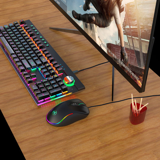 Keyboard and Mouse Set RGB backlit mechanical keyboard and mouse computer wired gaming keyboard and mouse - E-Esther Clothing Store
