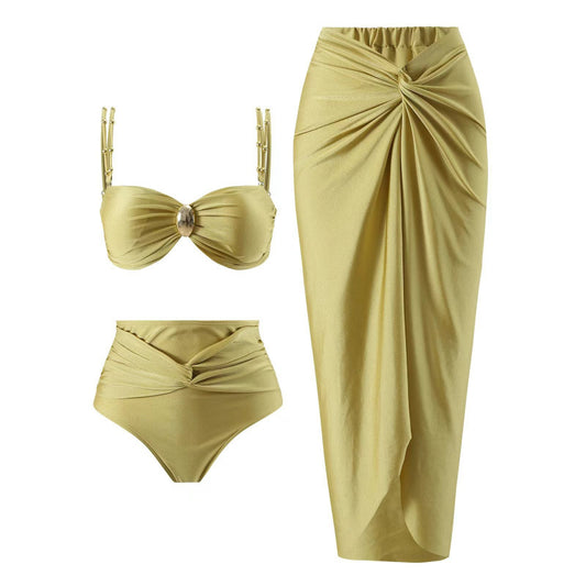 Split three piece bikini swimsuit set for women - E-Esther Clothing Store