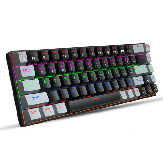 New 68 key RGB luminous esports game with blue and red axis mechanical keyboard laptop MAC 60% - E-Esther Clothing Store