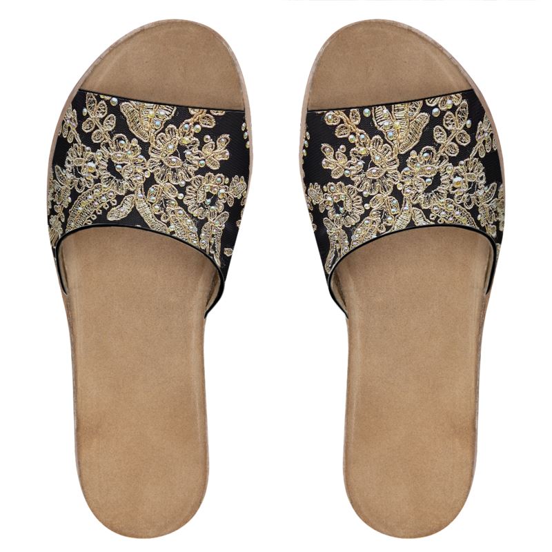 Embellished leather printed sandals - E-Esther Clothing Store
