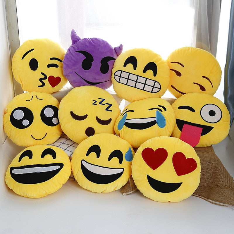 30cm Face Emoji Pillow Round Cushion For Sofa Car Seat Home Decorative Cushions - E-Esther Clothing Store