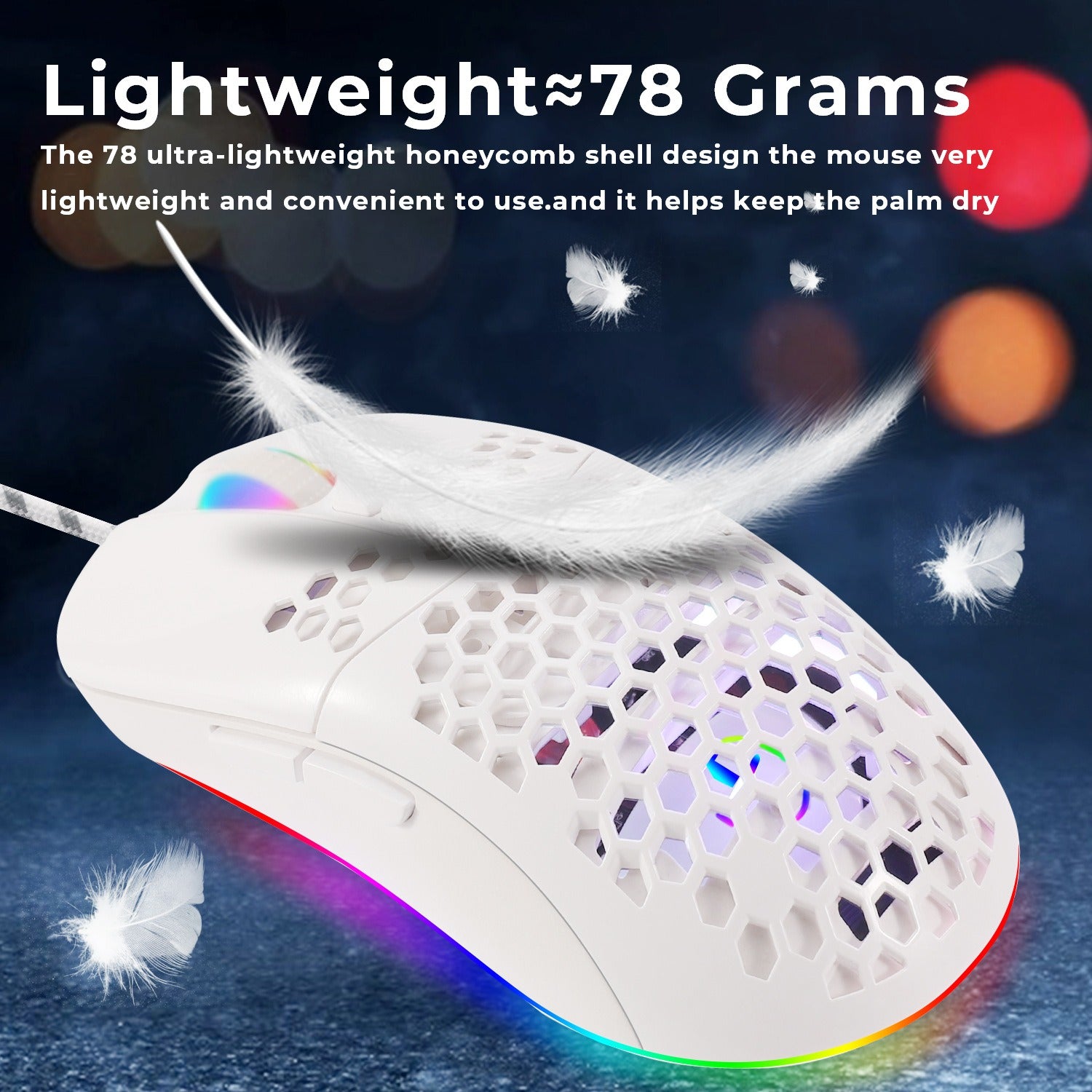 Cave mouse USB-C luminous RGB wired macro programming game mouse with 6 keys to turn off lights - E-Esther Clothing Store