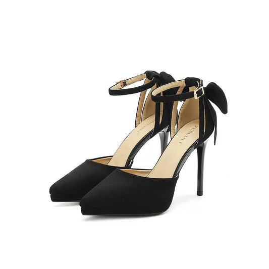Platform Pointed Toe Ankle Strap Stiletto Pumps - E-Esther Clothing Store