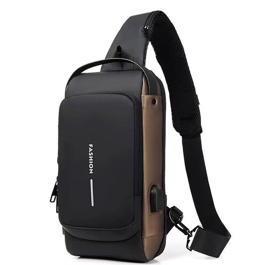Motorcycle bag password anti-theft chest bag men's shoulder bag large capacity casual men's bag multifunctional crossbody bag - E-Esther Clothing Store