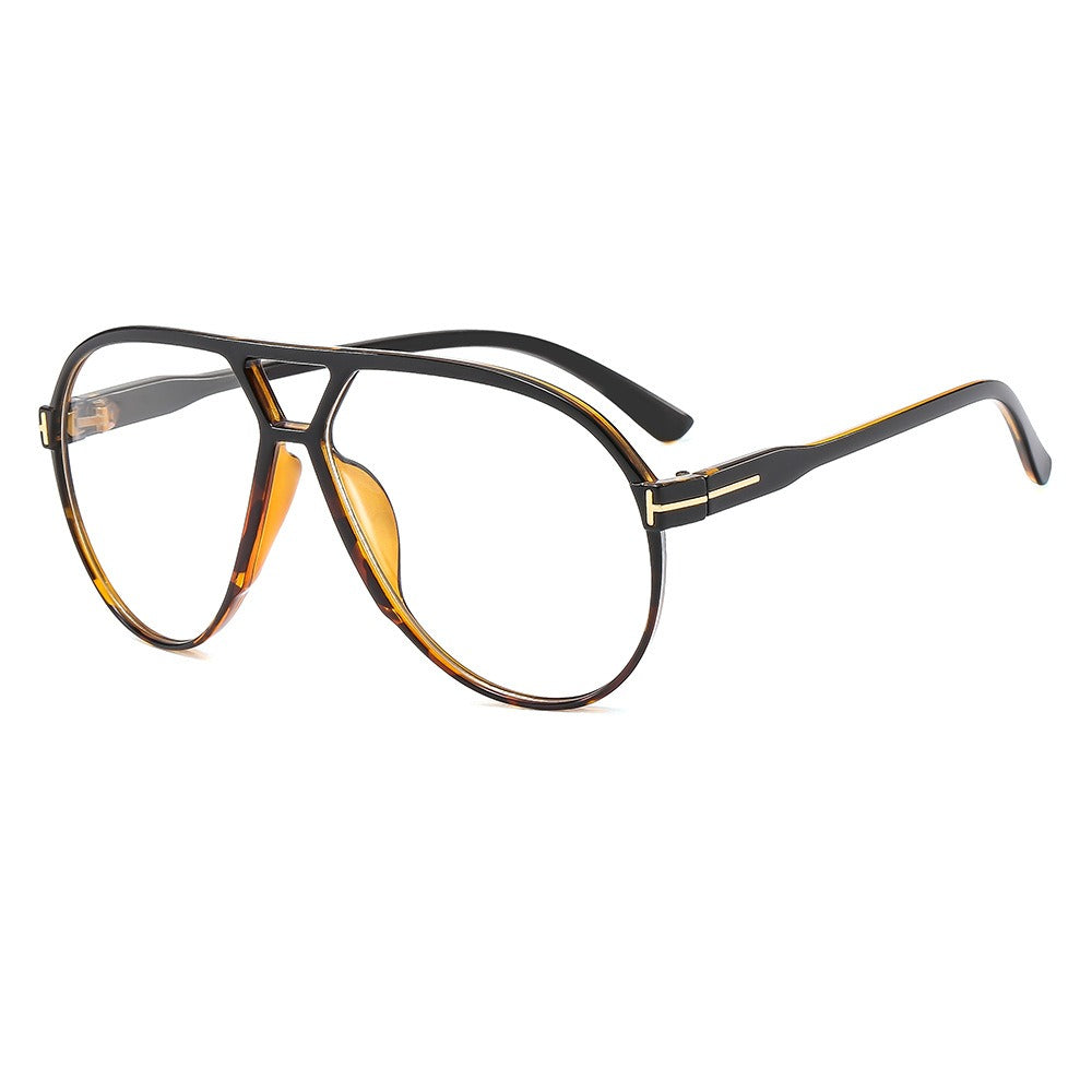 Fashionable large frame T men's and women's trendy driving sunglasses glasses frame - E-Esther Clothing Store