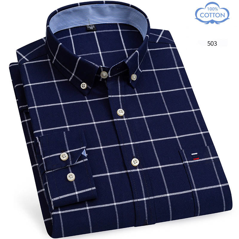 Pure Cotton Oxford Spun Long Sleeved Shirt