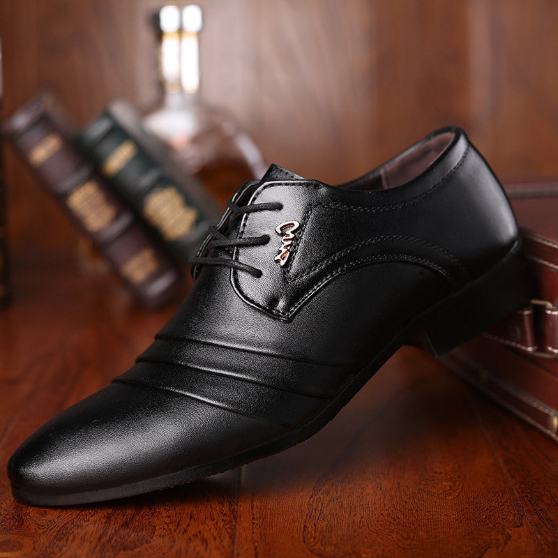 Men's business formal leather shoes, pointed toe shoes, casual shoes, men's wedding shoes - E-Esther Clothing Store