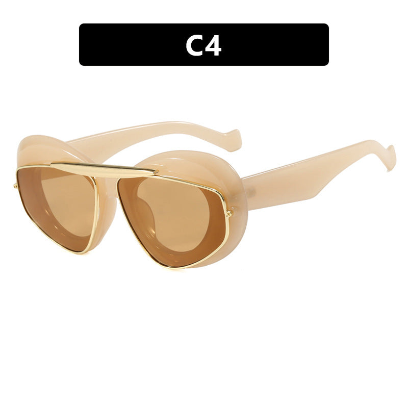 Inflatable bread toad shaped sunglasses, high-end and personalized cat eye sunglasses, internet famous Instagram sunglasses - E-Esther Clothing Store