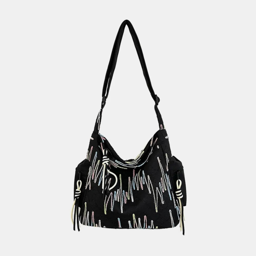 Contrast Texture Shoulder Bag - E-Esther Clothing Store