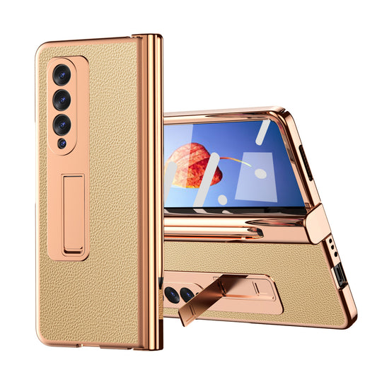 Samsung Fold3 phone case folding with pen slot pen pen pen plain leather protective case FOLD2 all inclusive anti fall suitable - E-Esther Clothing Store