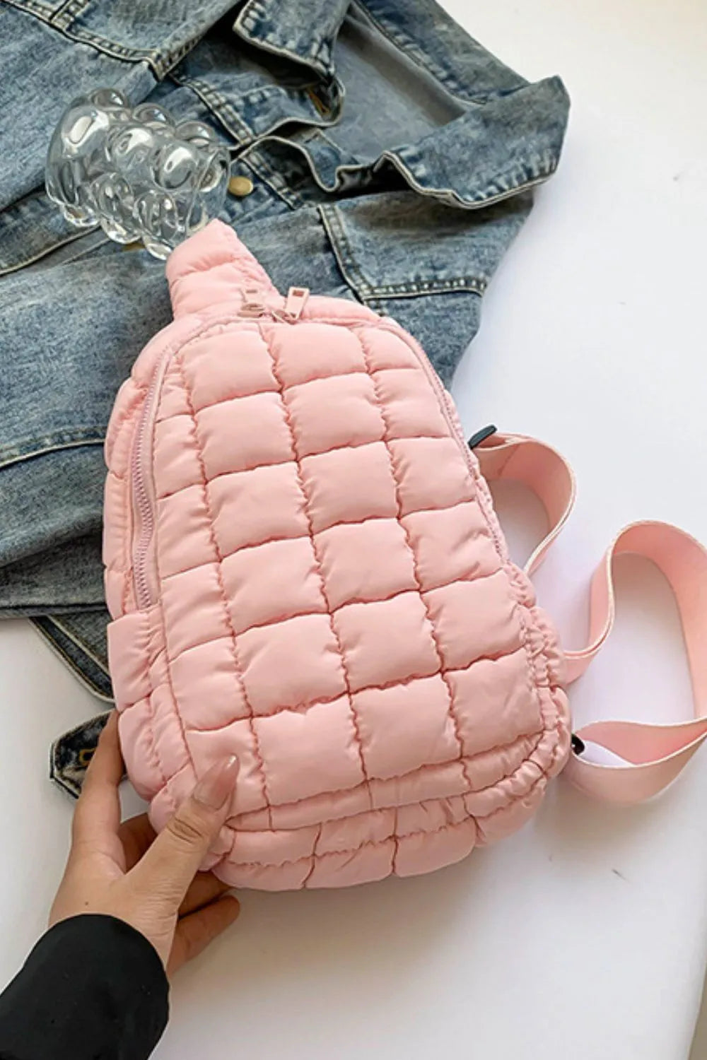 Quilted Nylon Crossbody Bag - E-Esther Clothing Store
