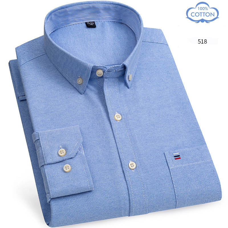 Pure Cotton Oxford Spun Long Sleeved Shirt