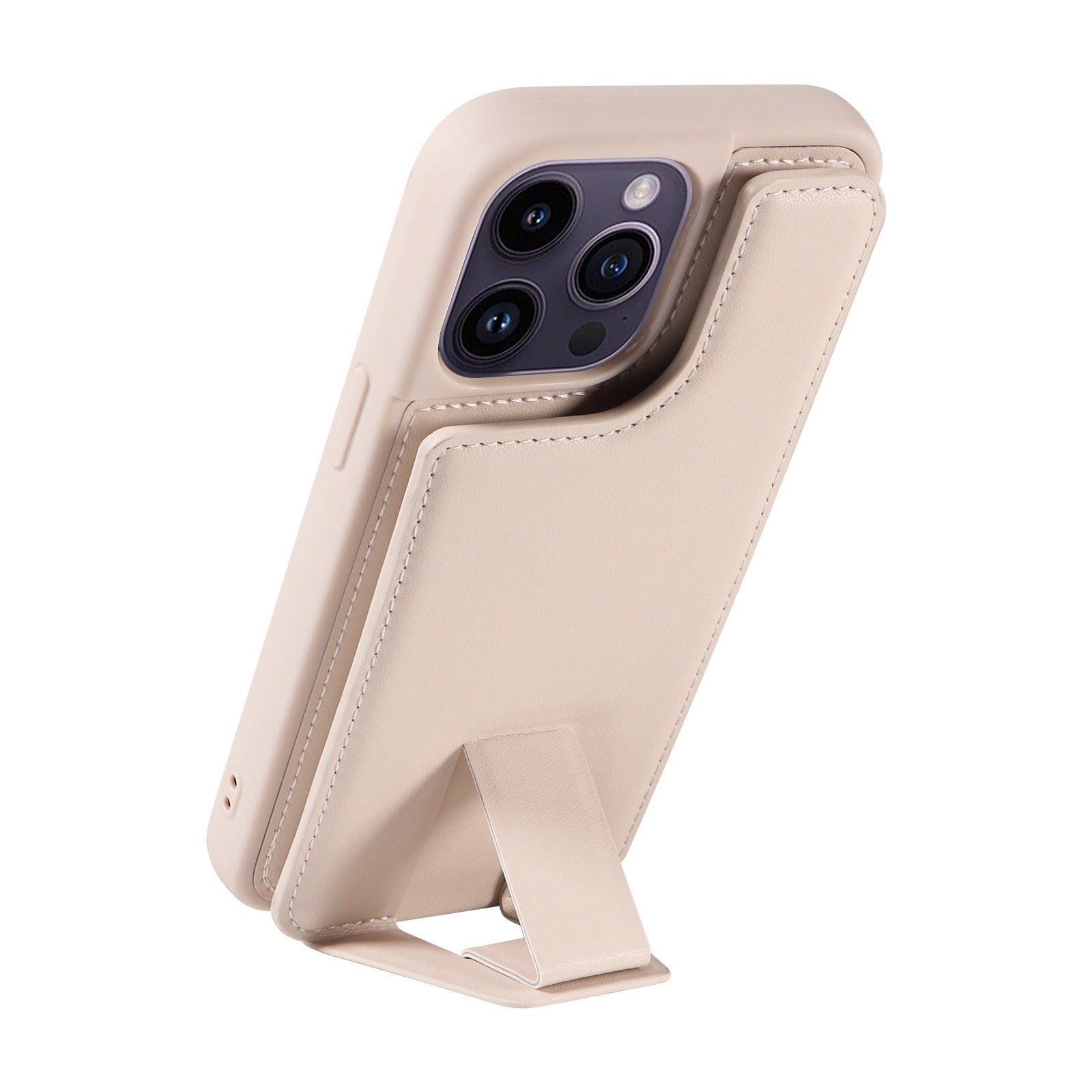 Suitable for Apple 15 phone case 13promax stand phone case adhesive leather anti drop 12 accordion card insertion phone case - E-Esther Clothing Store