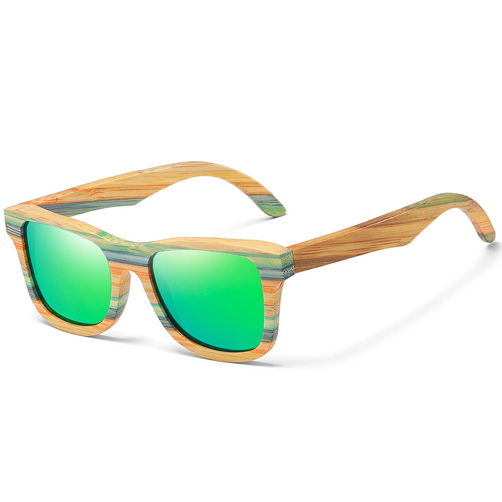 Skateboard Wood Bamboo Sunglasses Polarized for Women Mens New Brand Designer Wooden Sun Glasses UV Protection Lens - E-Esther Clothing Store