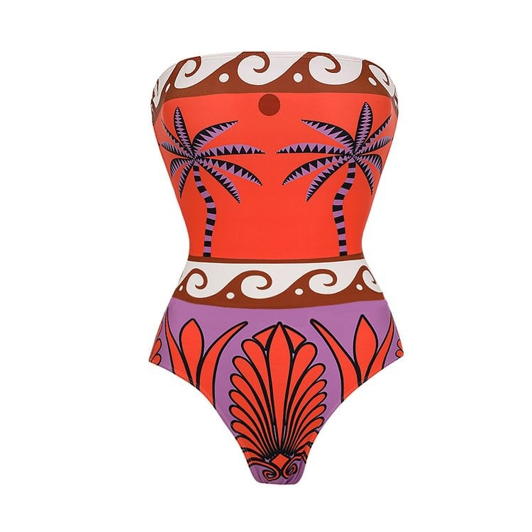 Two piece hot spring swimsuit women's strapless swimsuit - E-Esther Clothing Store