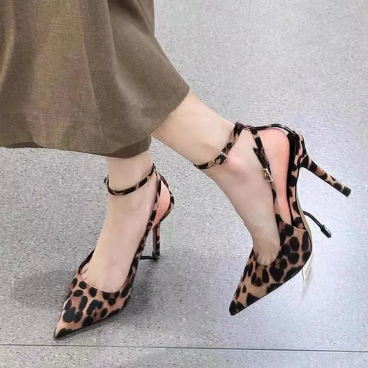 Leopard Point Toe Stiletto Pumps - E-Esther Clothing Store