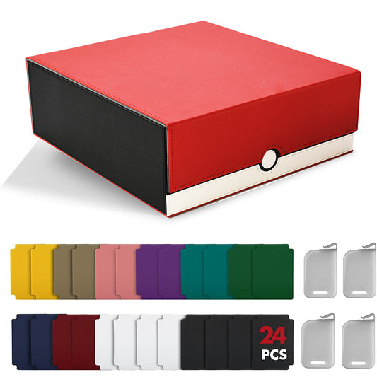 Row Card Holder. Large - capacity, Patchwork. Holds 3000+ Naked Cards. PU Leather