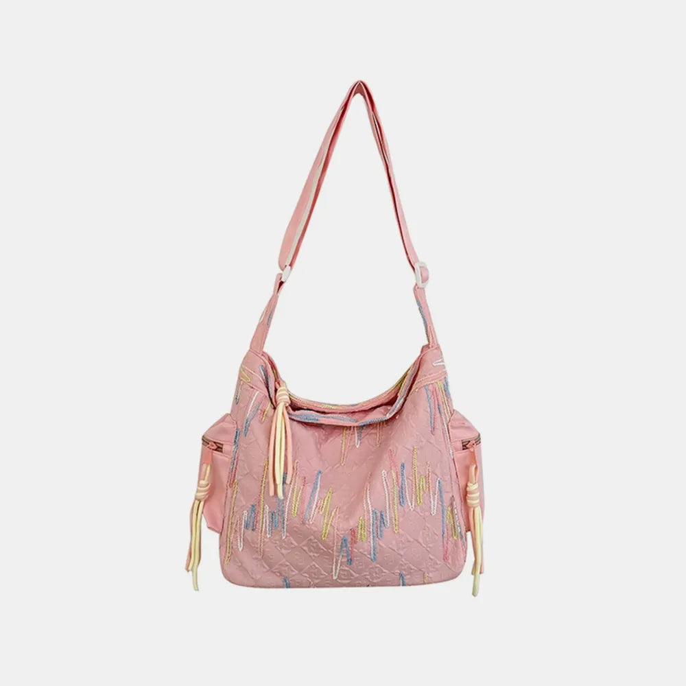 Contrast Texture Shoulder Bag - E-Esther Clothing Store