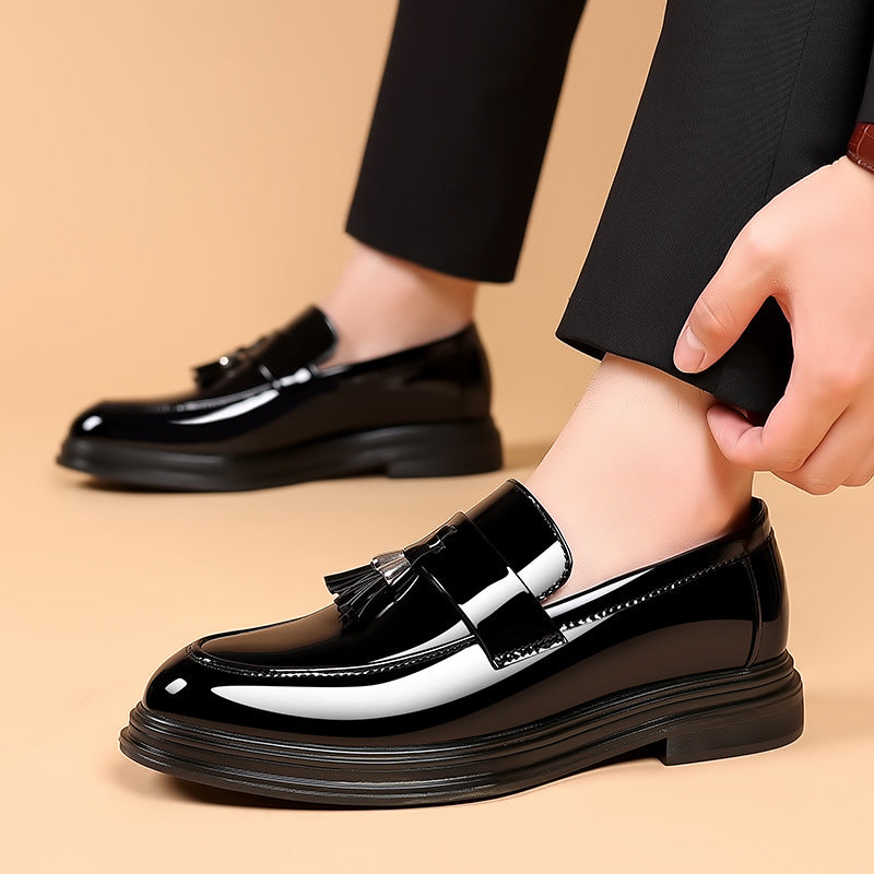 Leather shoes for men, autumn business formal, plus size casual, soft soled, black men's shoes - E-Esther Clothing Store