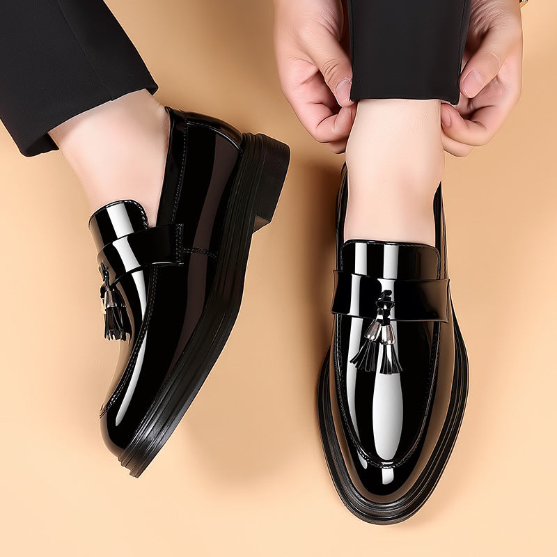 Leather shoes for men, autumn business formal, plus size casual, soft soled, black men's shoes - E-Esther Clothing Store