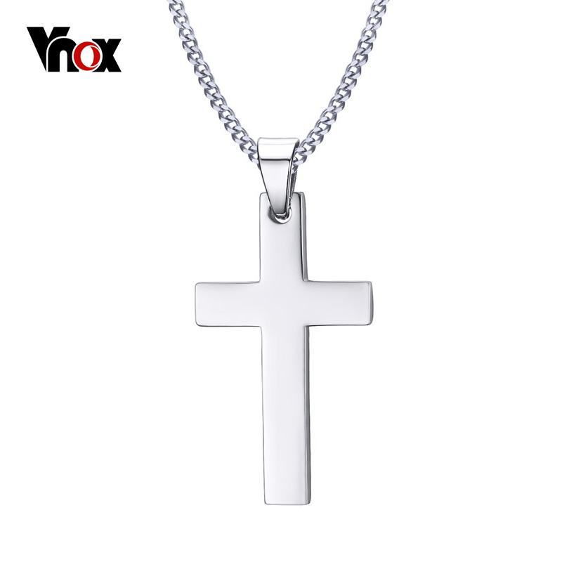 VNOX Classic Mens Cross Pendant Necklace 24 - E-Esther Clothing Store