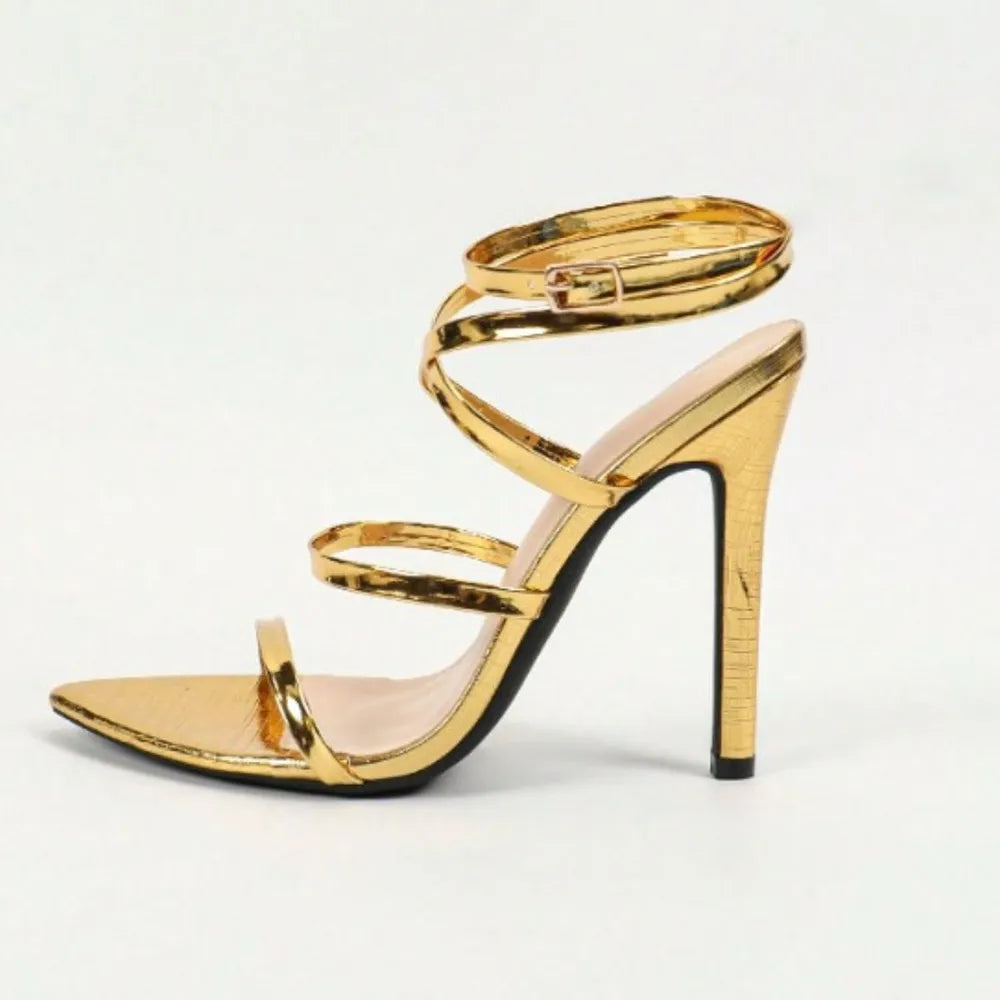 Open Toe Ankle Strap Sandals - E-Esther Clothing Store